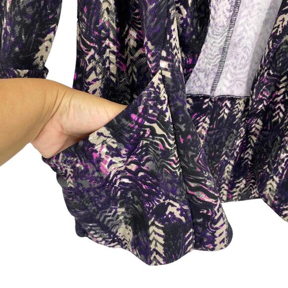Robert Louis Knit Cardigan Women's Size Small Purple Pockets - Picture 4 of 5